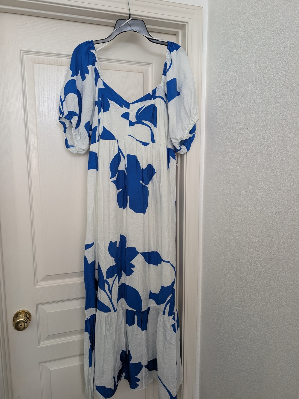 Nine West Blue and White Floral Maxi Dress